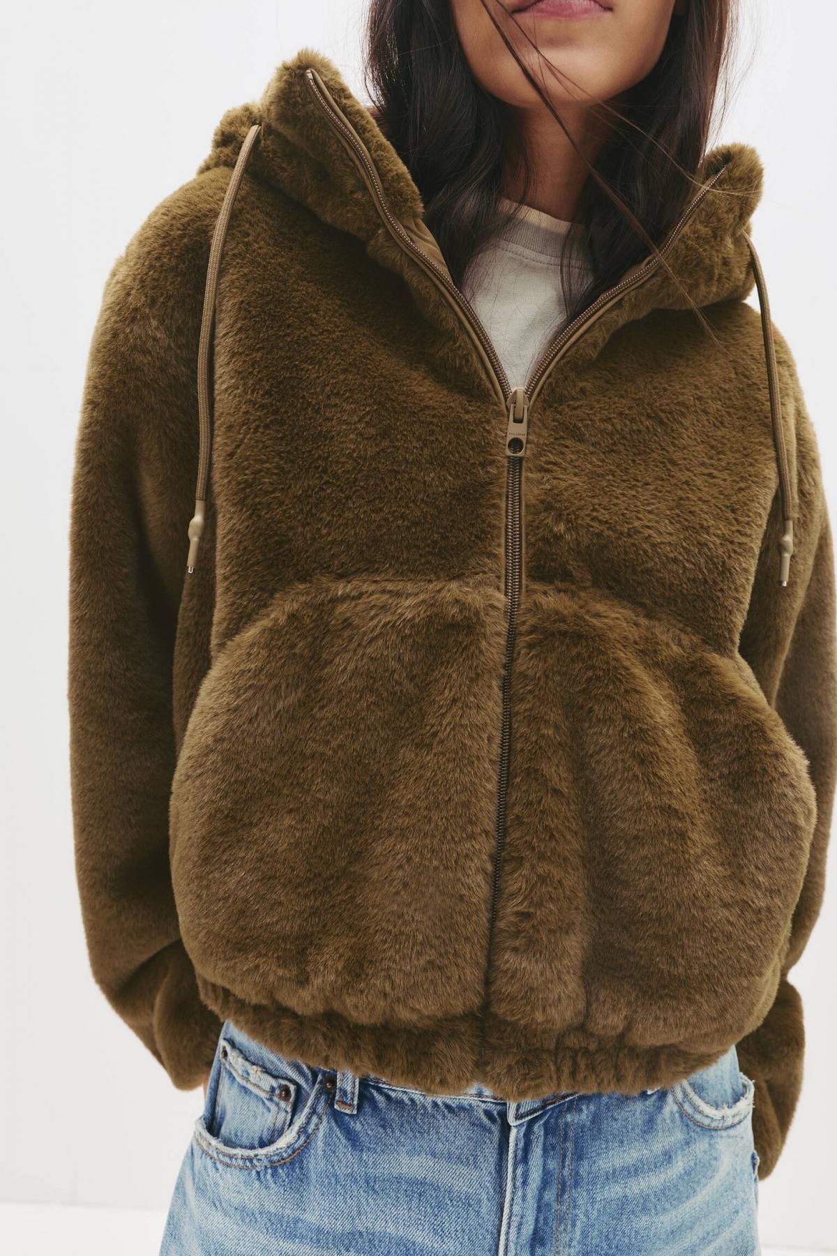 풀앤베어 에코퍼 후드 자켓 7700/324 DARK CAMEL - 상세 이미지 5