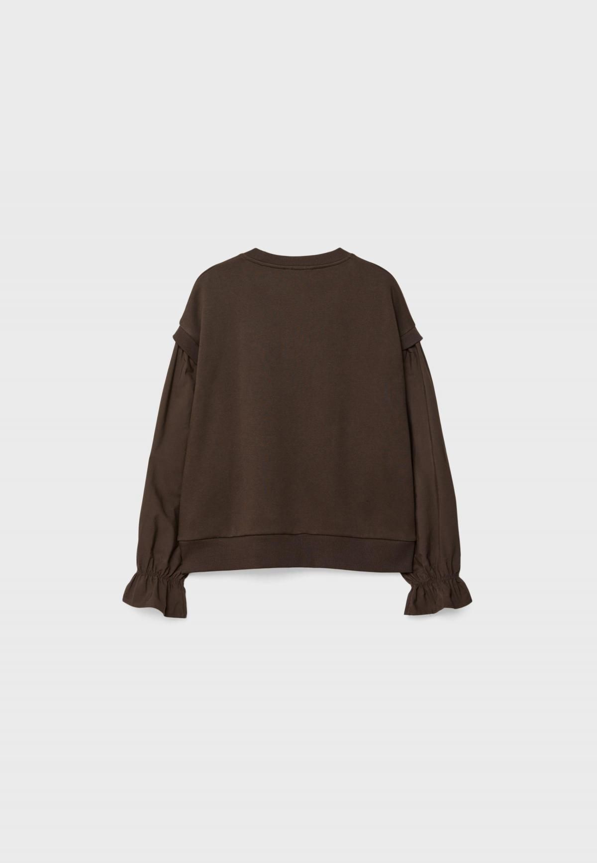 스트라디바리우스 퍼프슬리브 라운드넥 스웻셔츠 6704/441 BROWN - 상세 이미지 2