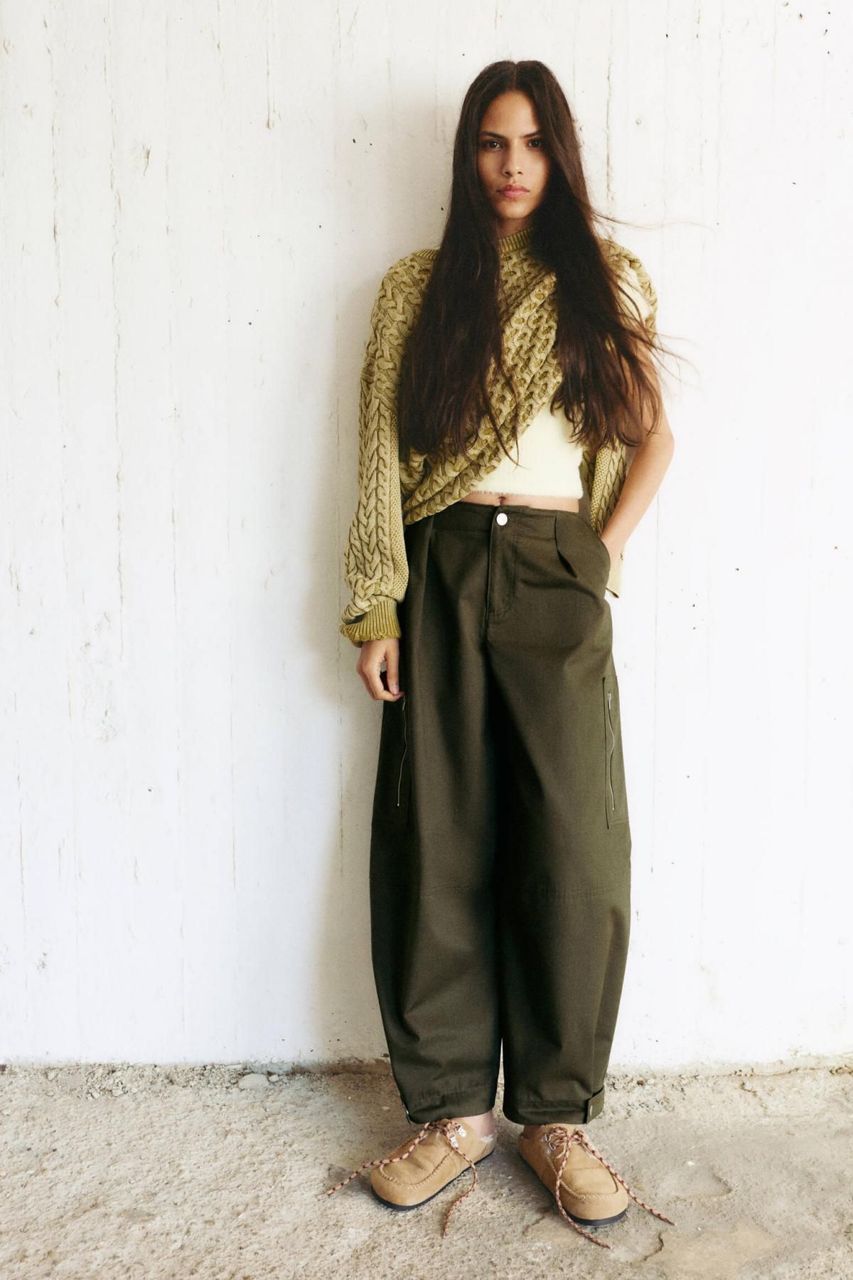 풀앤베어 카고 벌룬핏 플리츠 팬츠 7675/395 KHAKI - 상세 이미지 2