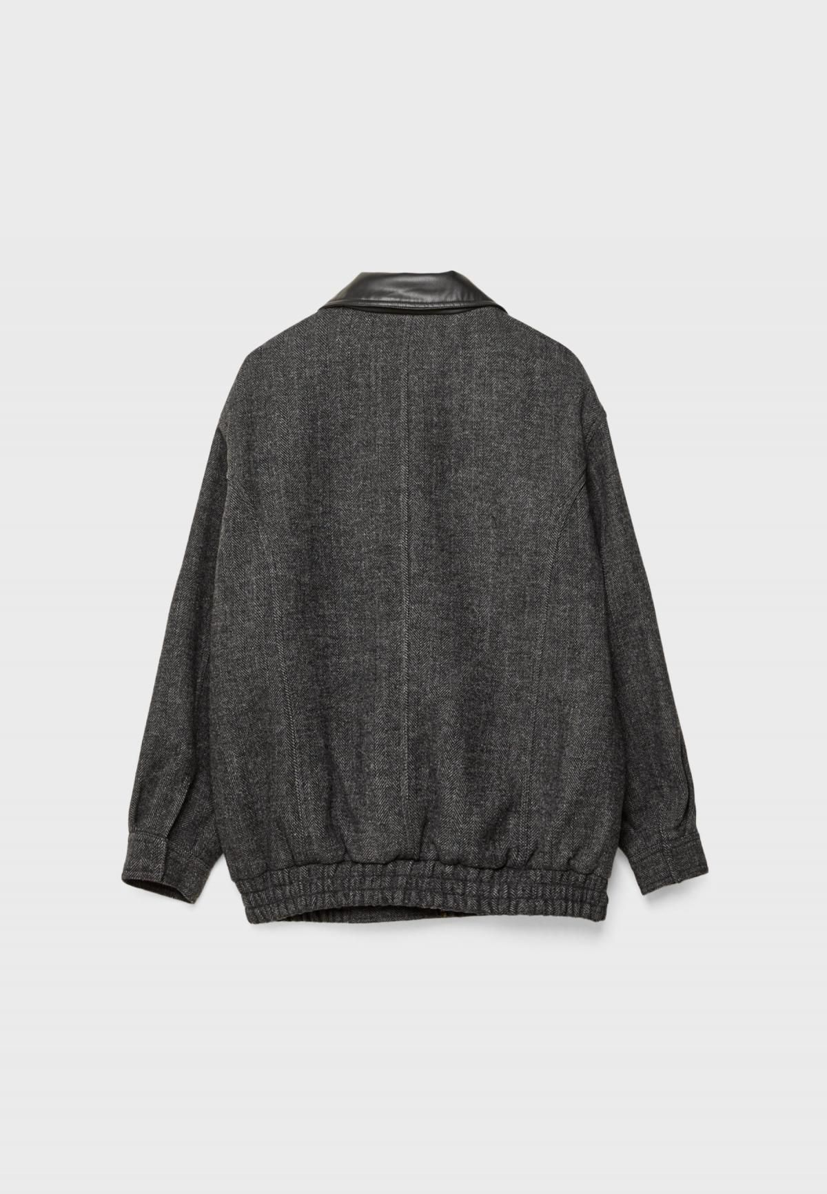 스트라디바리우스 테크니컬 헤링본 가죽 칼라 포켓 재킷 8478/128 DARK GREY - 상세 이미지 2