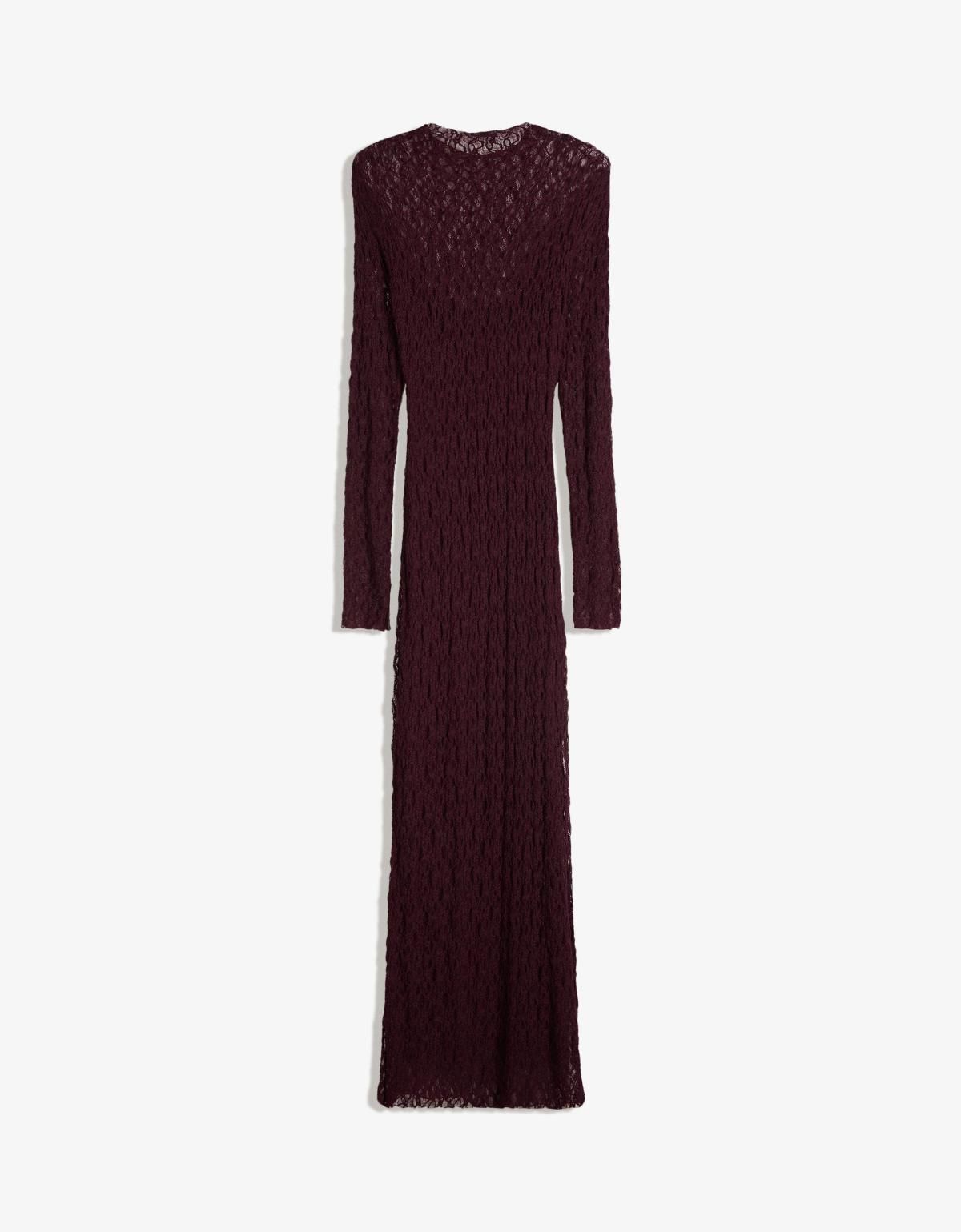 버쉬카 버건디 레이스 롱슬리브 미디 원피스 5596/714 BURGUNDY - 상세 이미지 5