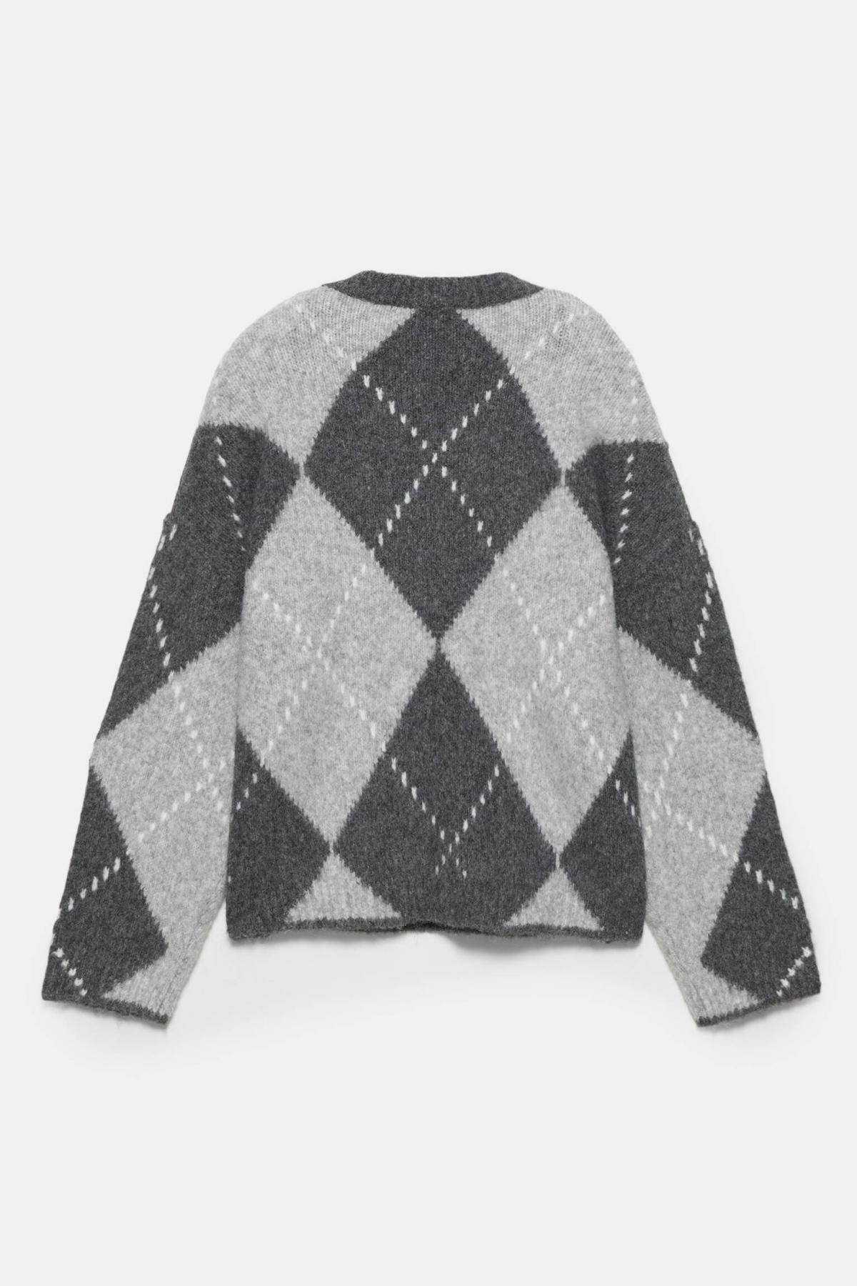 풀앤베어 다이아몬드 아가일 브이넥 울블렌드 스웨터 7550/356 ANTHRACITE GREY 이미지 7