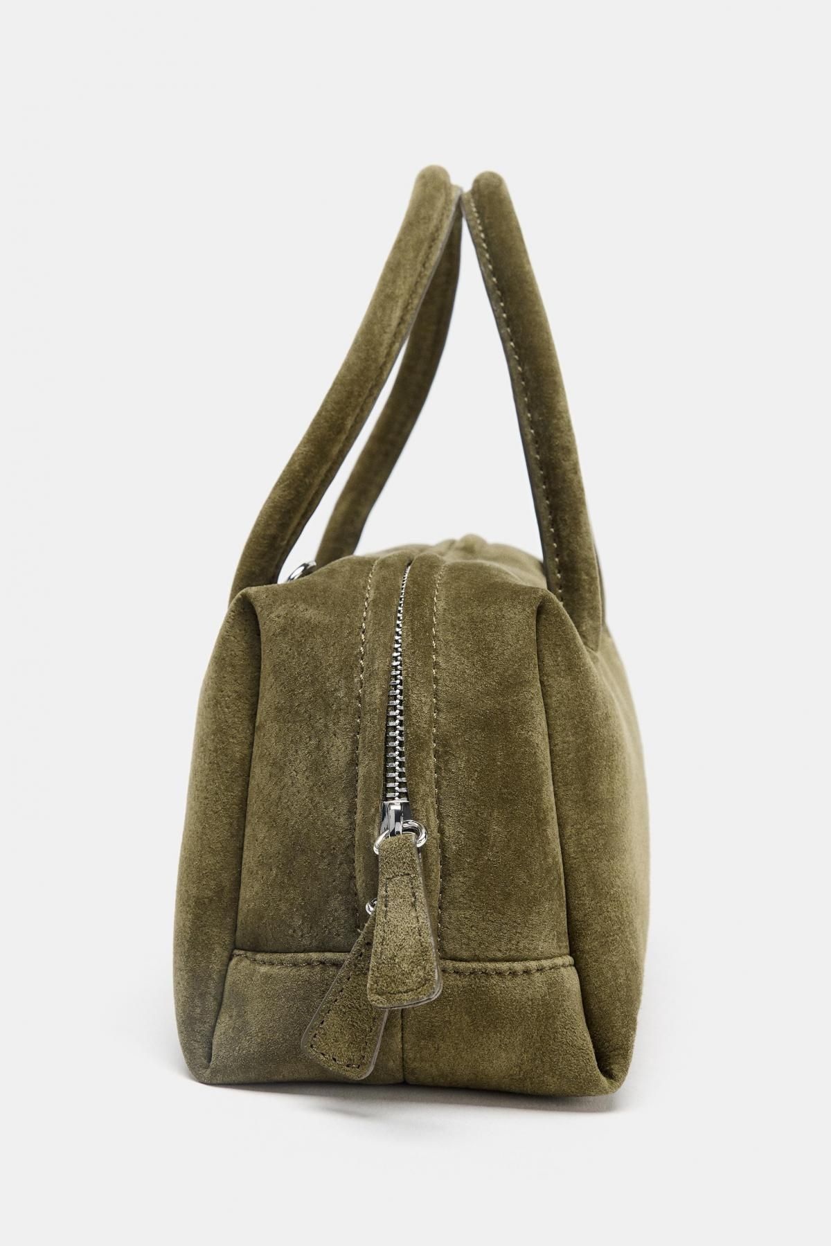 자라 스플릿 스웨이드 베이직 볼링백 6552/610 KHAKI GREEN - 상세 이미지 5