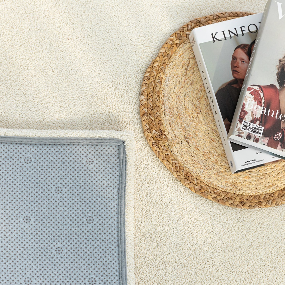 먼지없는 워셔블 장모 온감 러그 대형 거실 침실 원룸 노바 스노우화이트, 200x300