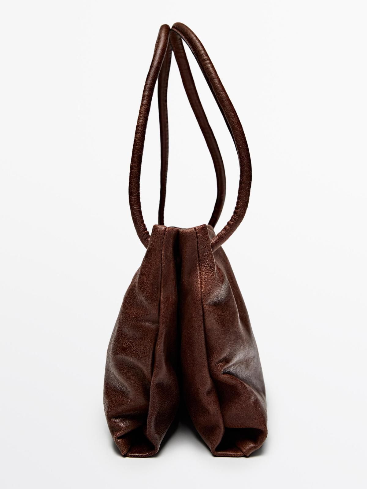 마시모두띠 프리미엄 나파 레더 컴파트먼트 소프트 브라운 숄더백 6911/646 LEATHER - 상세 이미지 5