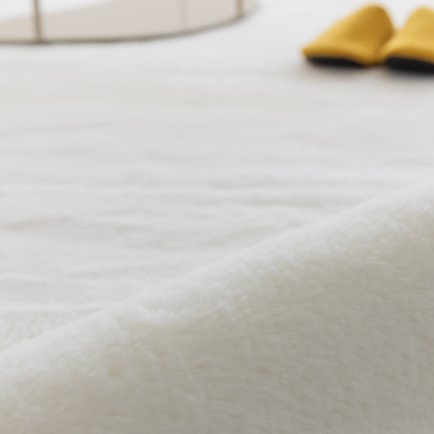 먼지없는 워셔블 장모 온감 러그 대형 거실 침실 원룸 에코퍼 화이트, 원형 200