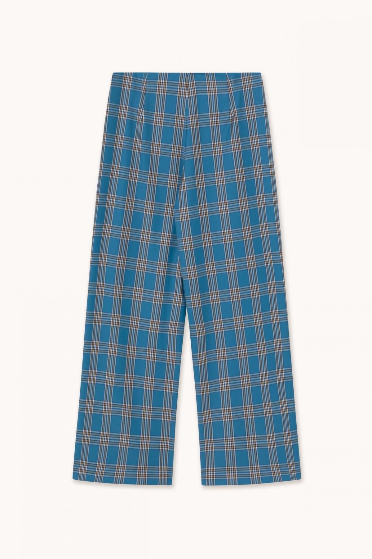 타이니코튼 페트롤 블루 체크 와이드 팬츠 AW25-626R18 ONE COLOR - 상세 이미지 2