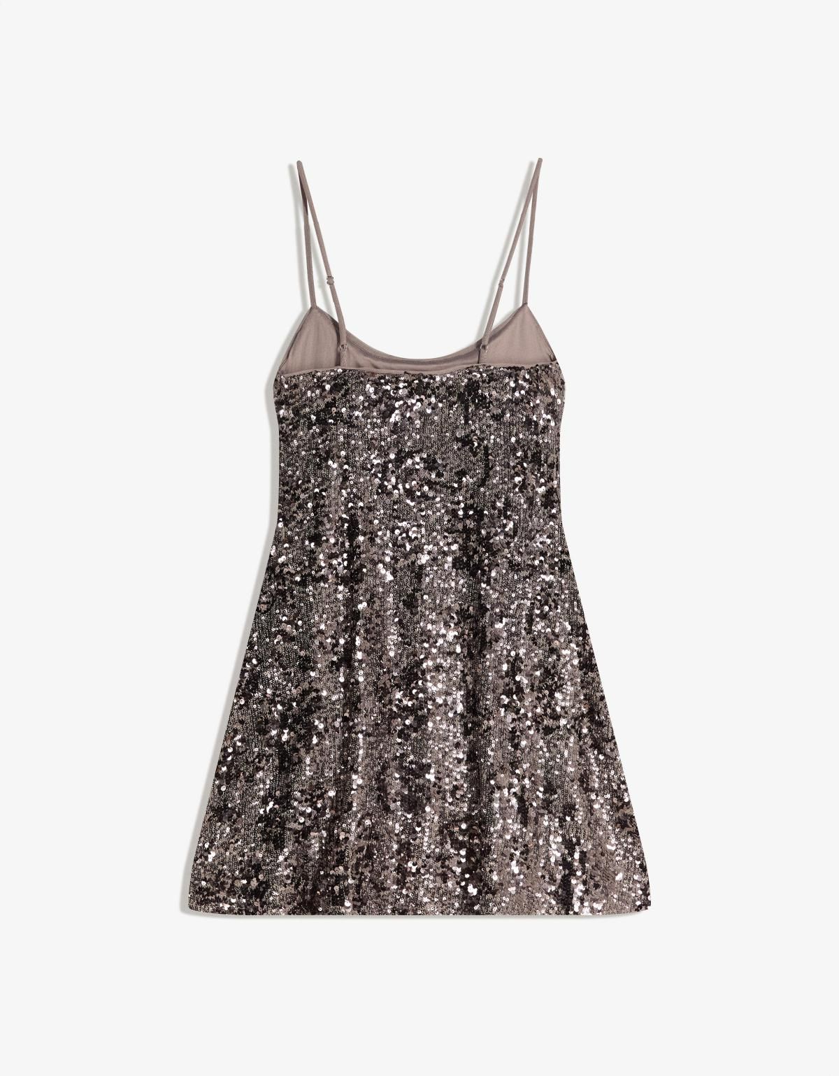 버쉬카 글리터 시퀸 스트랩 미니 원피스 5605/664 DARK GREY - 상세 이미지 3