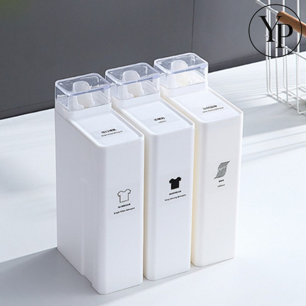 사각 세제 소분 용기 1000ML 심플 공벽 액체 리필 디스펜서 가루 공병 - 메인 이미지