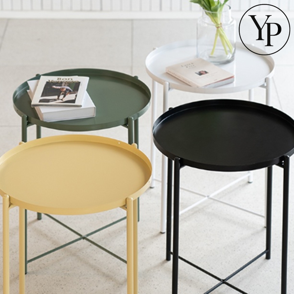 철제 사이드 원형 테이블 미니 협탁 쇼파 침대 옆 보조 간이 책상