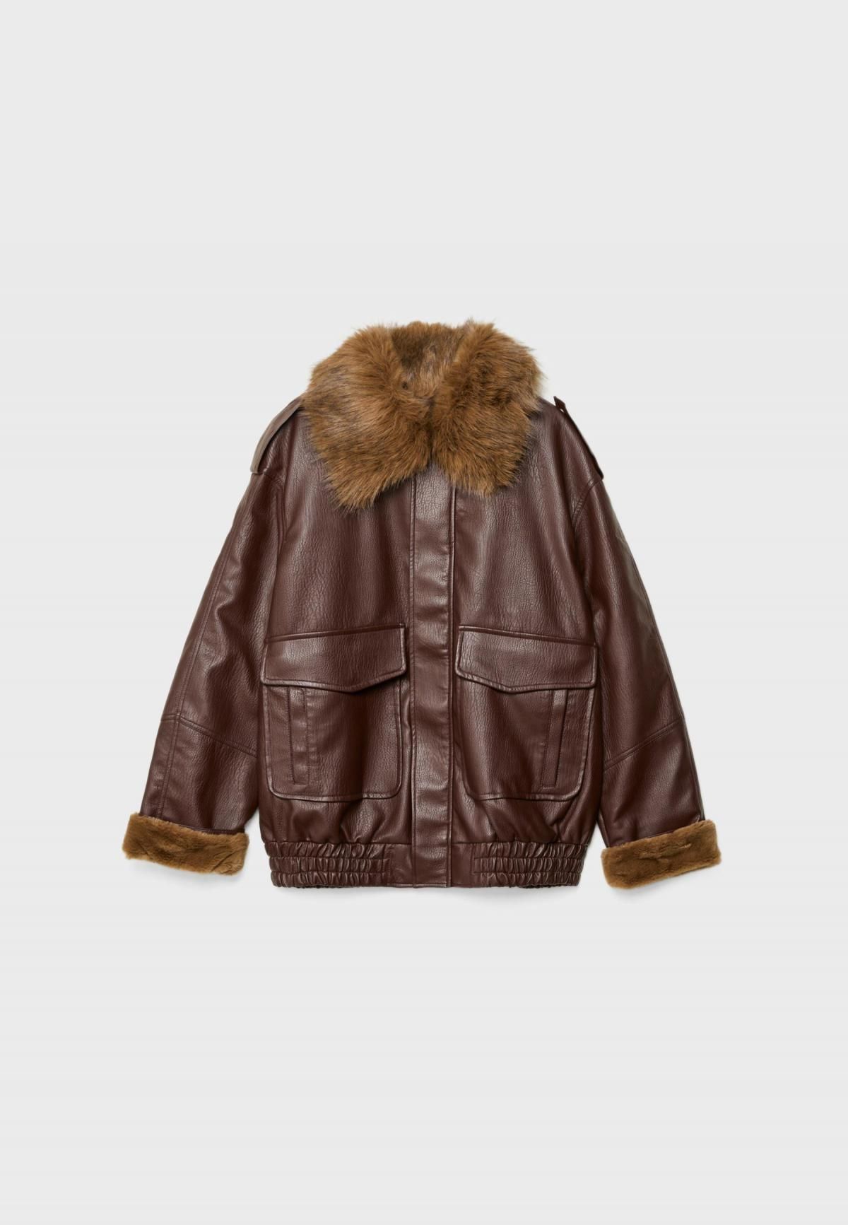 스트라디바리우스 테크니컬 페이크레더 퍼카라 포켓 재킷 8858/362 BROWN - 메인 이미지