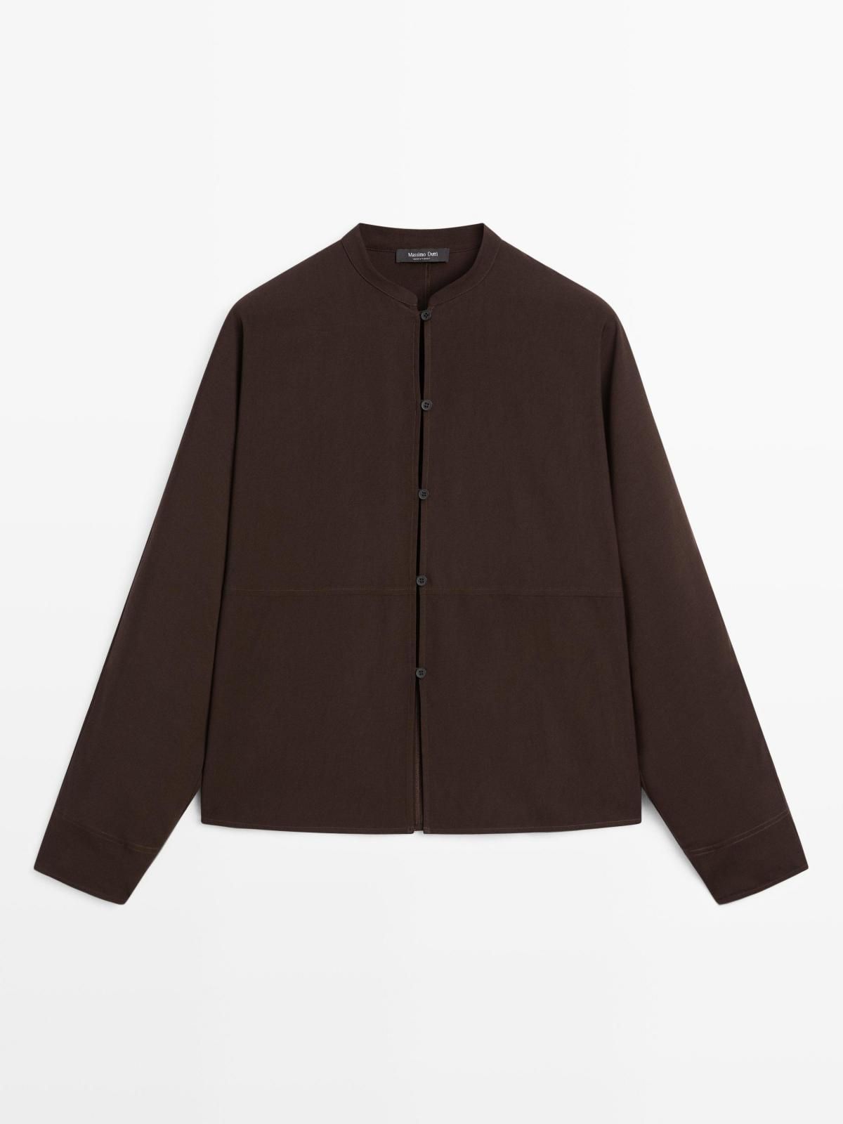 마시모두띠 모던 스탠드칼라 테크니컬 셔츠 5156/756 BROWN - 메인 이미지