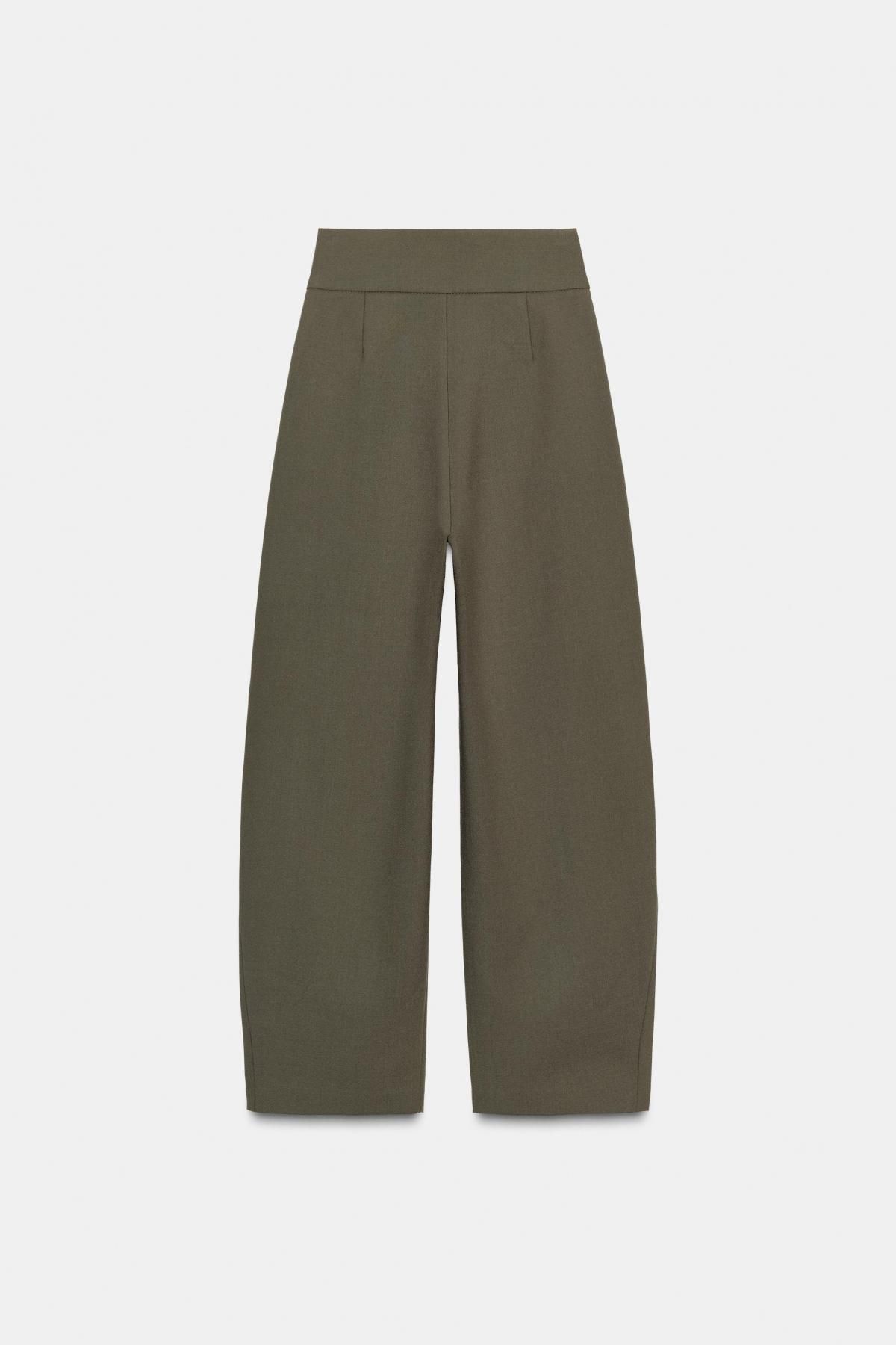 자라 하이웨이스트 볼륨핏 테크니컬 배기 팬츠 1255/557 DARK KHAKI - 상세 이미지 5