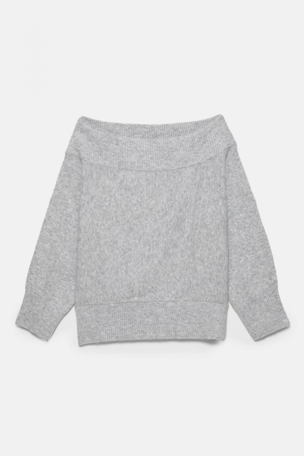 풀앤베어 비대칭 소프트 울블렌드 라운드넥 니트 스웨터 7550/307 GREY MARL - 상품 이미지