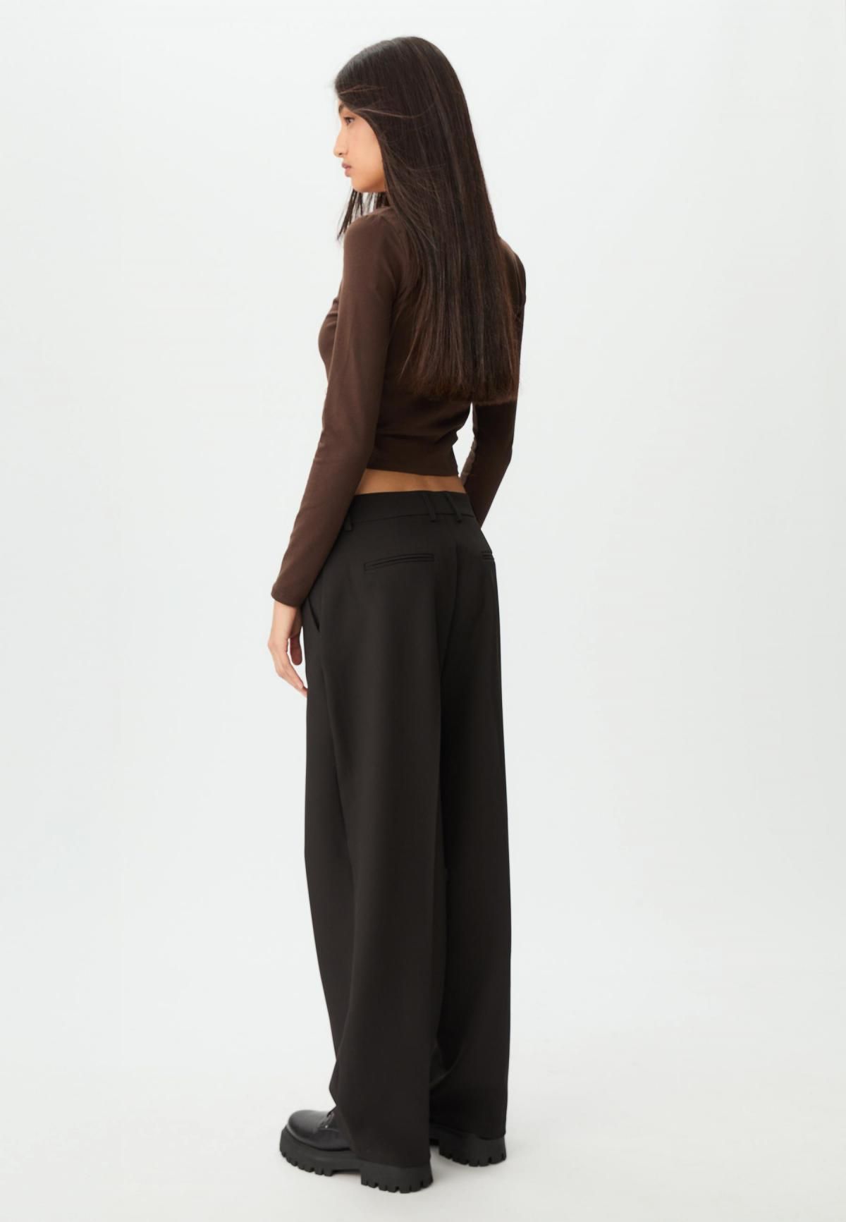 스트라디바리우스 테크니컬 와이드 배기 슬랙스 팬츠 8299/550 BLACK - 상세 이미지 5