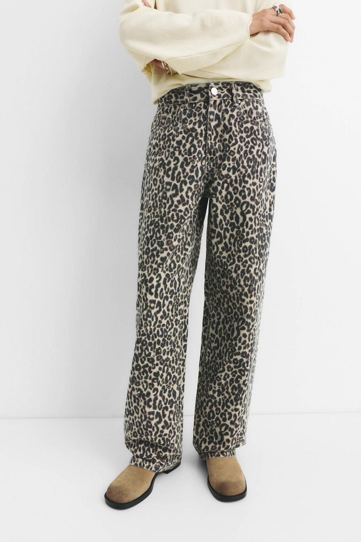 풀앤베어 레오파드 와이드핏 배기 청바지 7675/339 LEOPARD - 상품 이미지