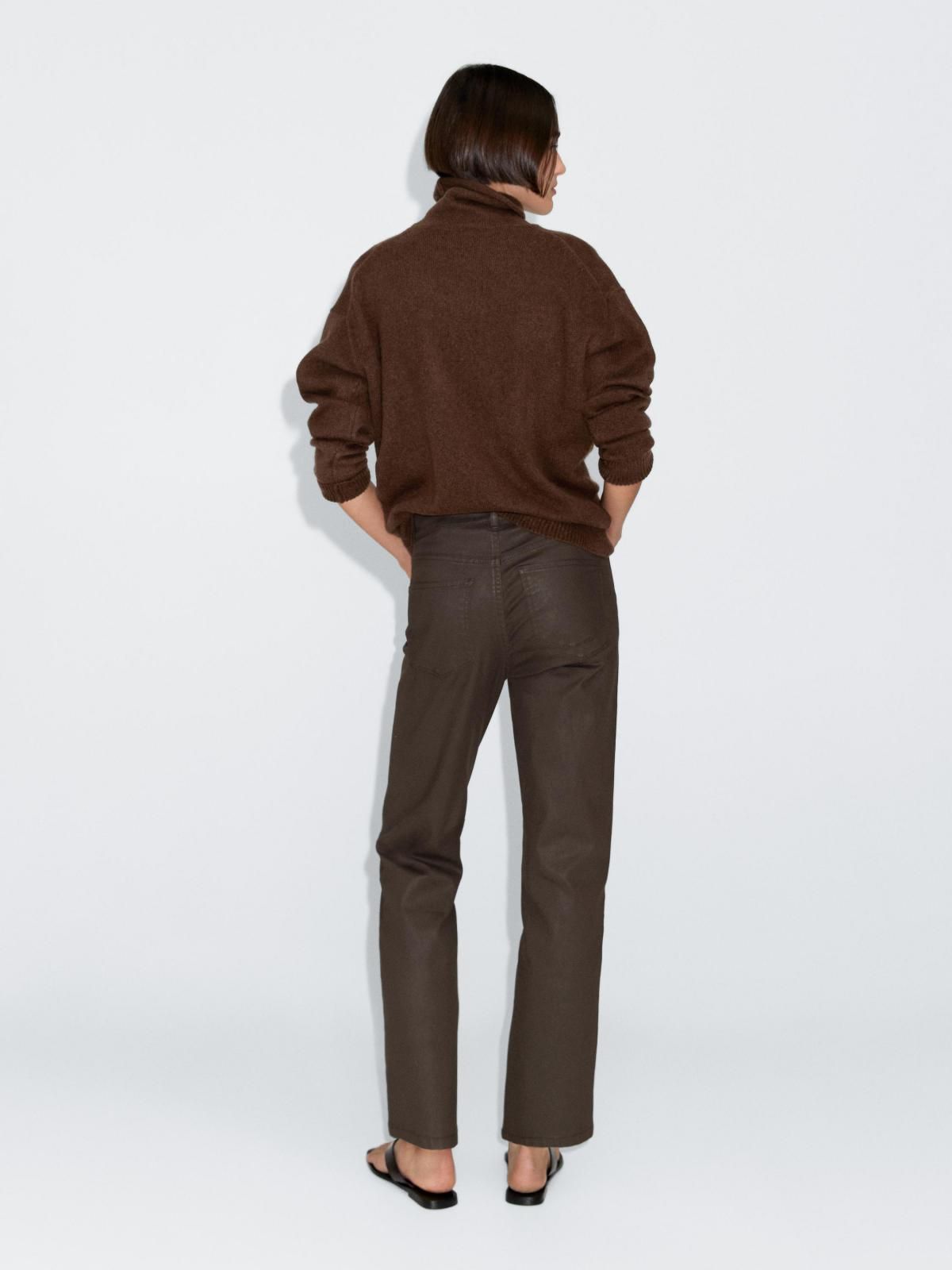 마시모두띠 하이웨이스트 스트레이트핏 왁스 코튼울 팬츠 5016/516 BROWN - 상세 이미지 4