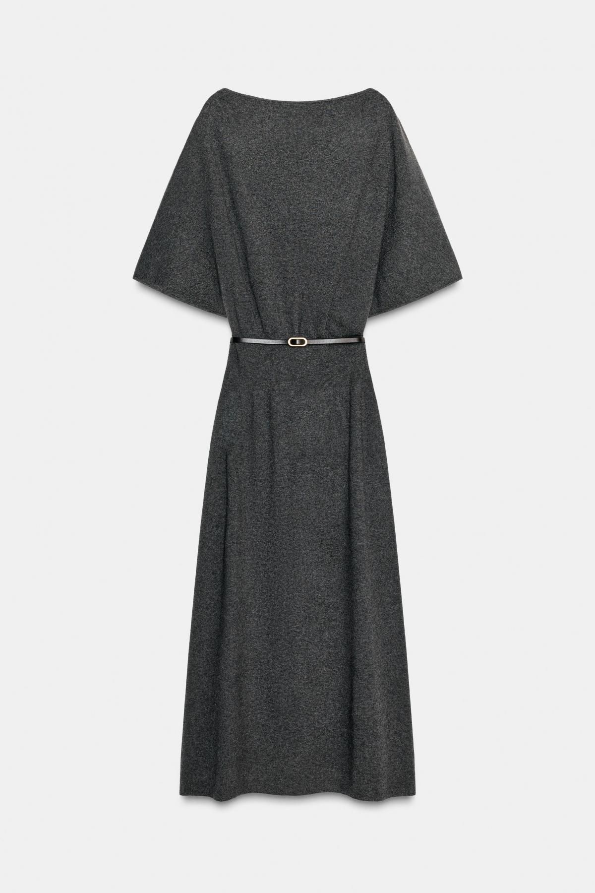 자라 미니멀 니트 벨트 미디 원피스 5536/122 DARK GREY - 메인 이미지