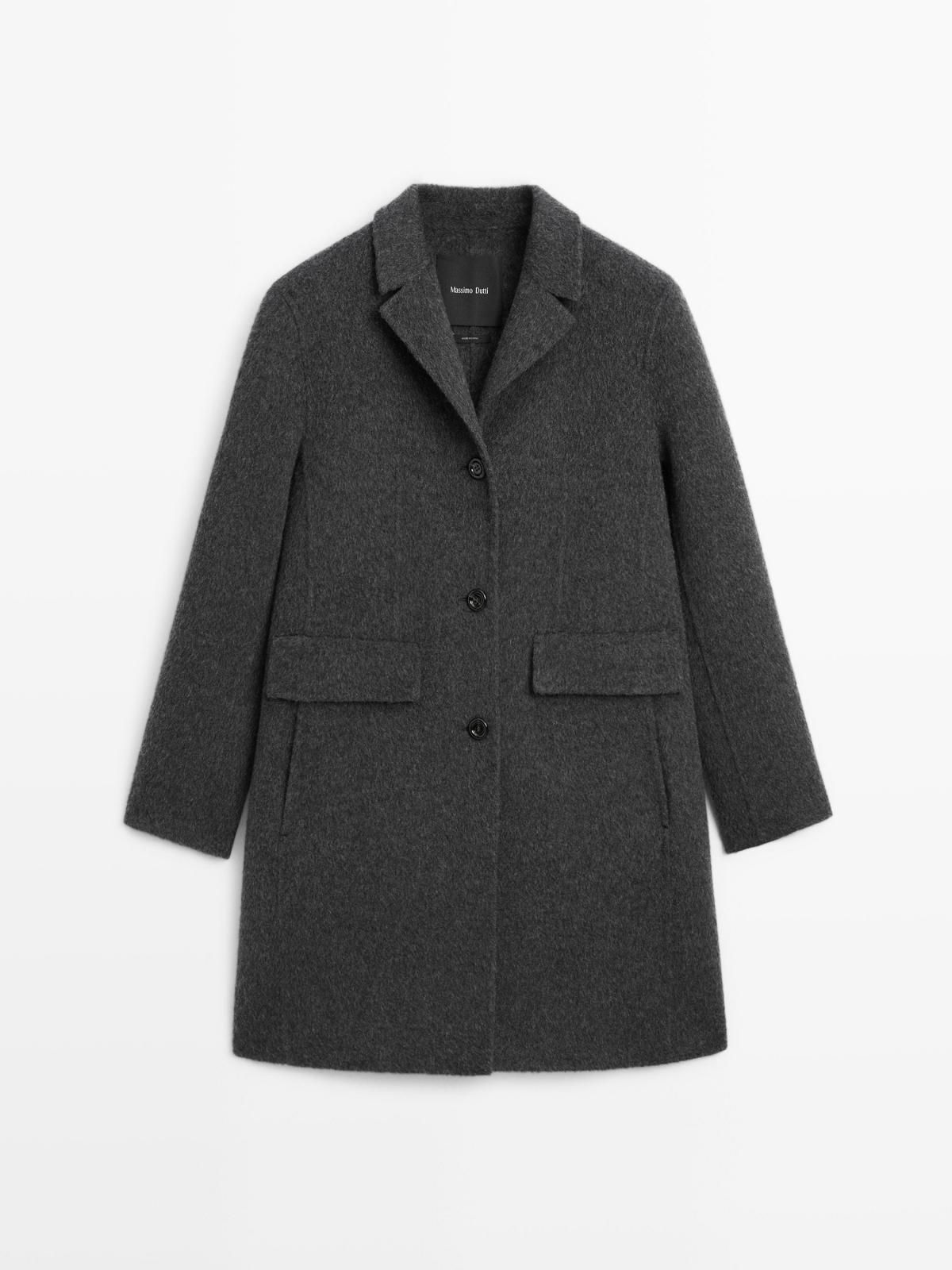 마시모두띠 클래식 울블렌드 라펠 미디 코트 6435/985 GREY - 상품 이미지