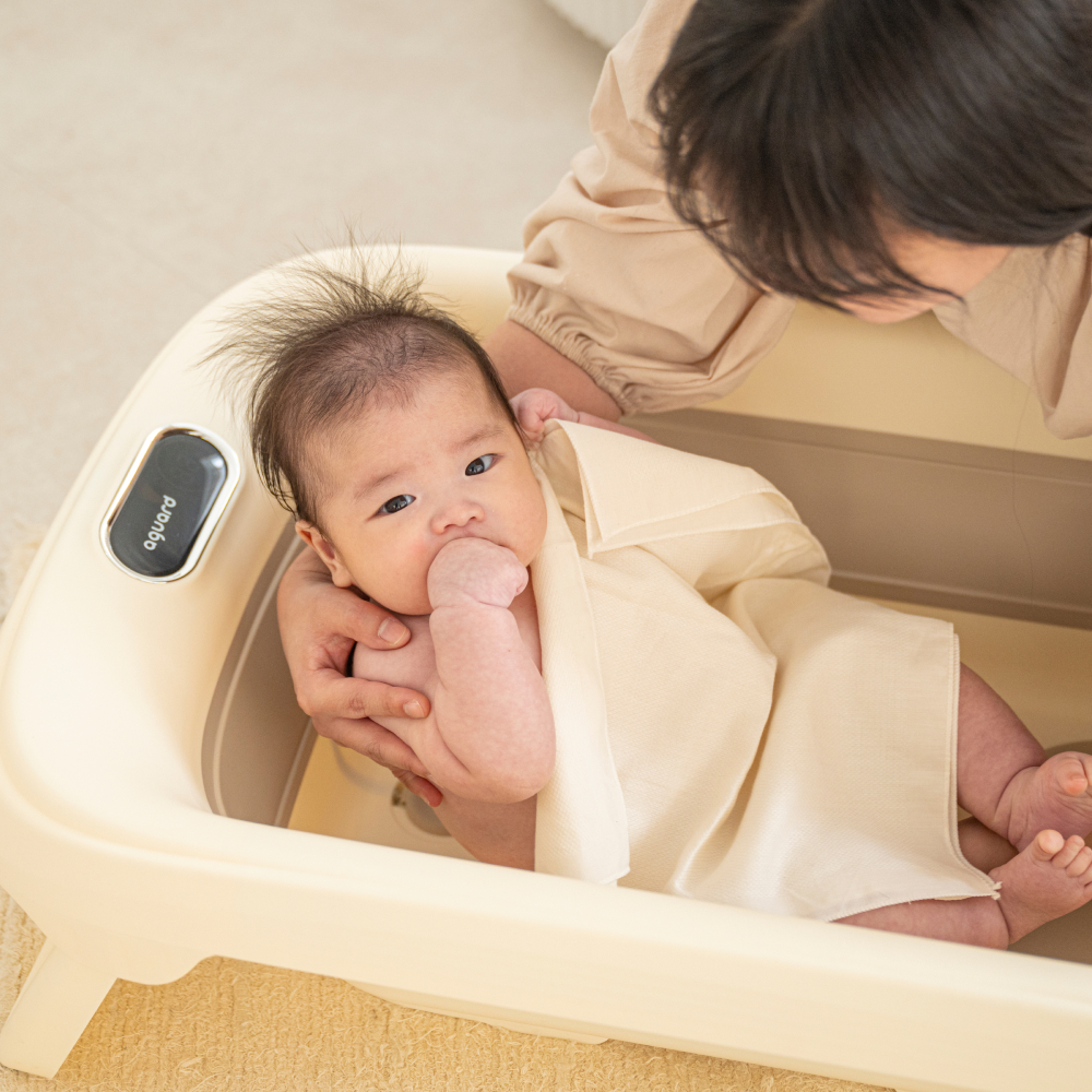 아가드 디지털 온도 측정 접이식 아기 욕조 신생아 폴딩 유아 욕조