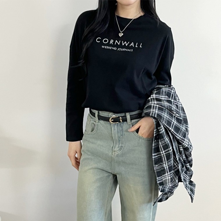 국내제작/고퀄 콘긴 부드러운촉감 순면 긴팔티셔츠 3color - 상품 이미지