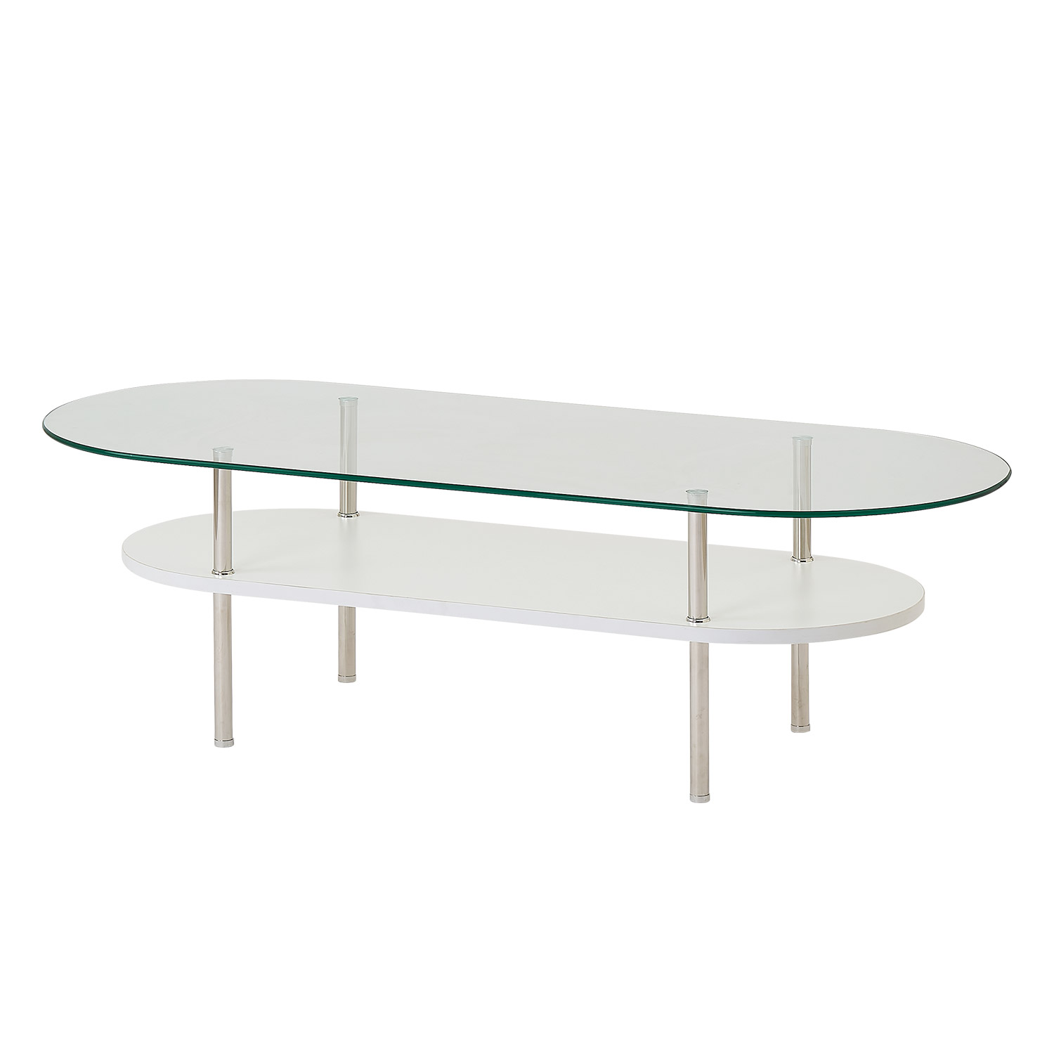 폰드 레이어드 강화유리 테이블 1200x500mm, 화이트 - 상세 이미지 2