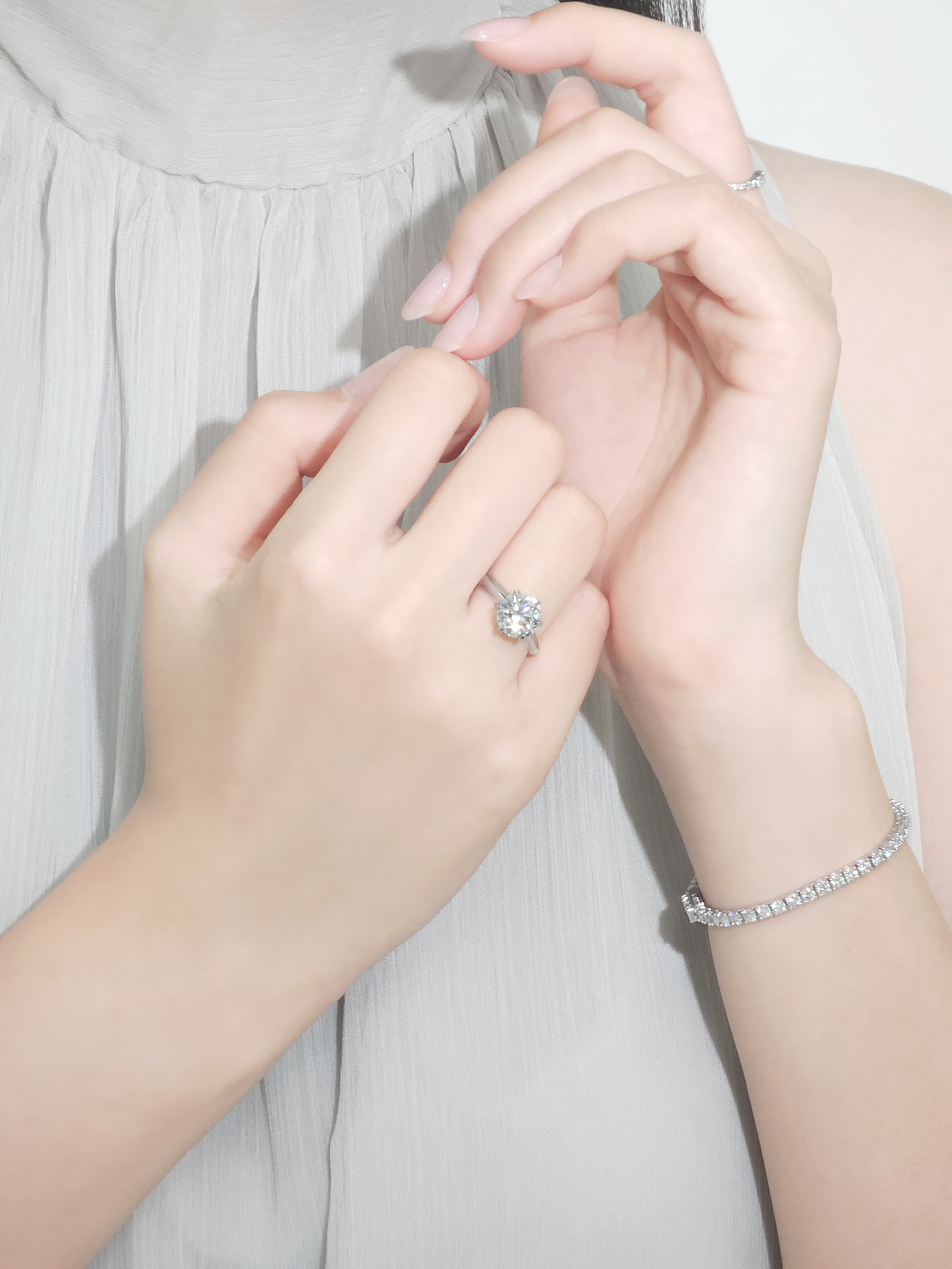 3캐럿 랩다이아 반지 솔리테어링 IGI 랩다이아몬드 14k 18k 이미지 6