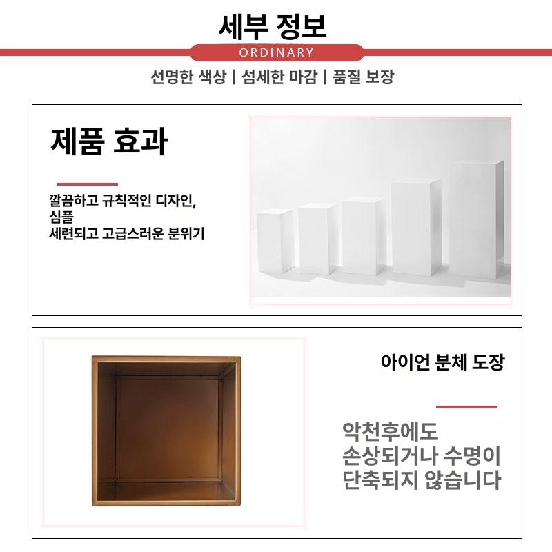 전시 촬영 소품 육각형 도형 디스플레이박스 사각스툴 사진 인테리어 대리석 디피 석고 원형 핑크 원형 기둥 3개 세트 소형 - 상세 이미지 4