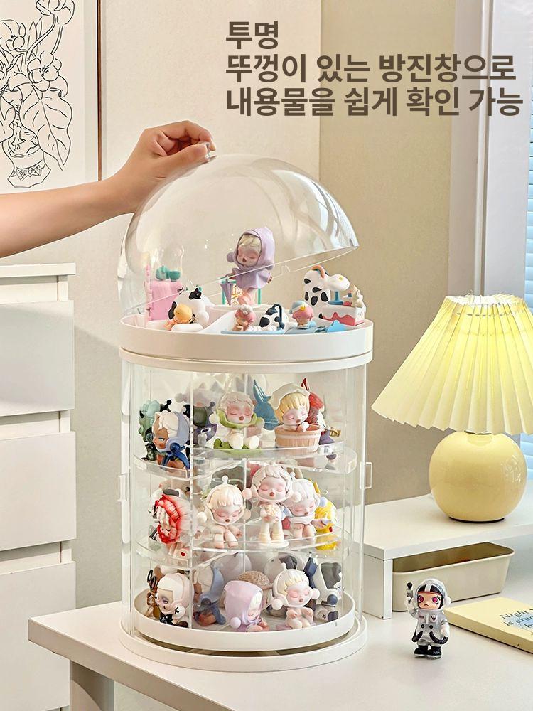 피규어 장식장 회전 디스플레이 원형 아크릴 진열대 스탠다드 4개 - 상세 이미지 3
