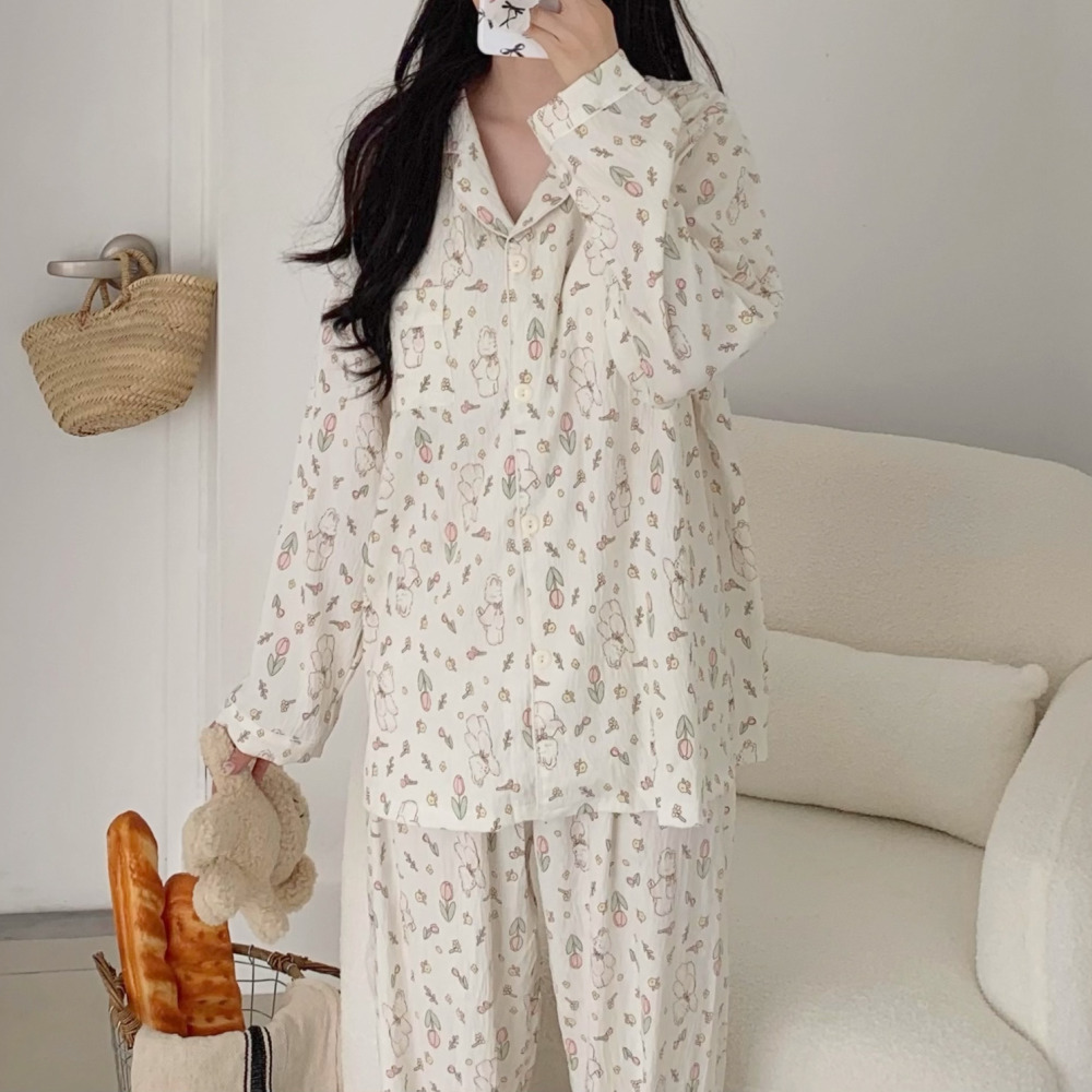 캡내장잠옷 파자마파티 가을잠옷 간절기 긴팔 귀여운 캐릭터 홈웨어 세트 제품 이미지