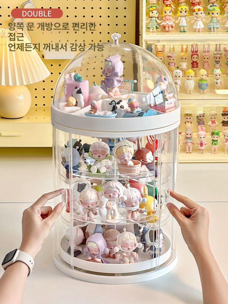 피규어 장식장 회전 디스플레이 원형 아크릴 진열대 스탠다드 4개 - 상세 이미지 4