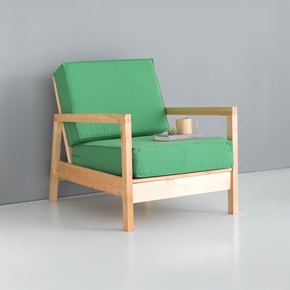 LILLBERG 1인소파 우드/그린, 1인용