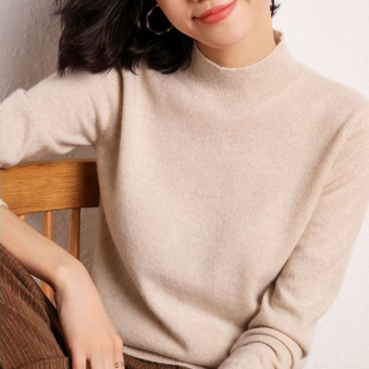 겨울소장가치 100% 캐시미어 반목니트 - 상품 이미지