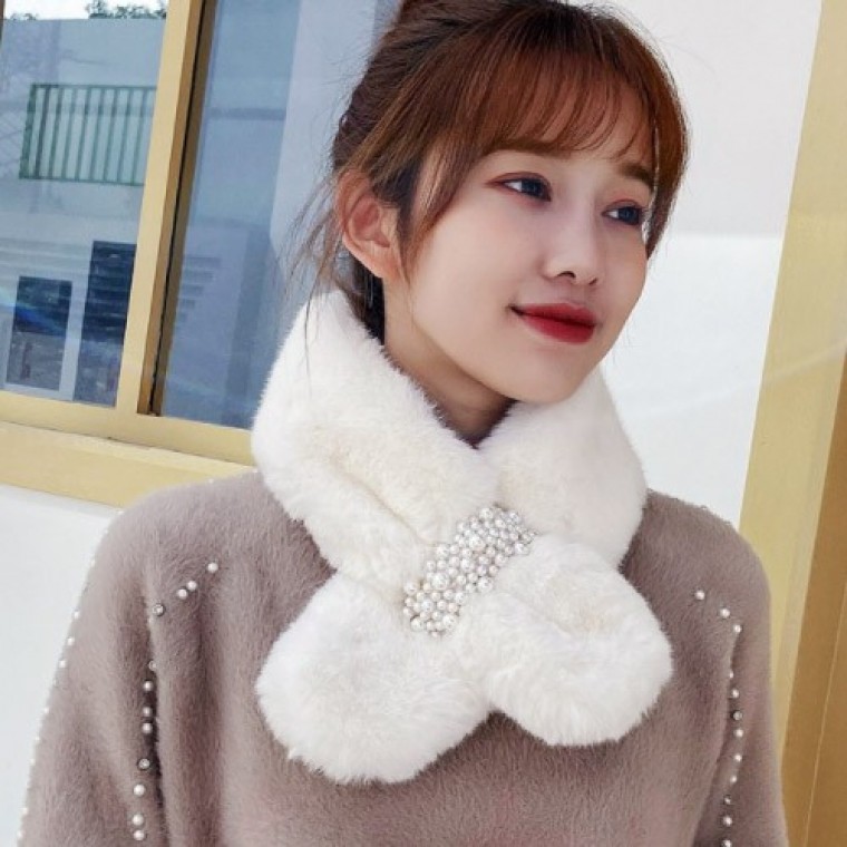 화사한 진주퍼 넥워머 - 메인 이미지