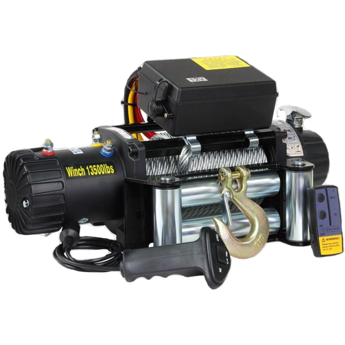 12v 윈치와이어 자동차 호이스트 24v 전동 견인기 2000lb 12v 유선 제어 - 상품 이미지
