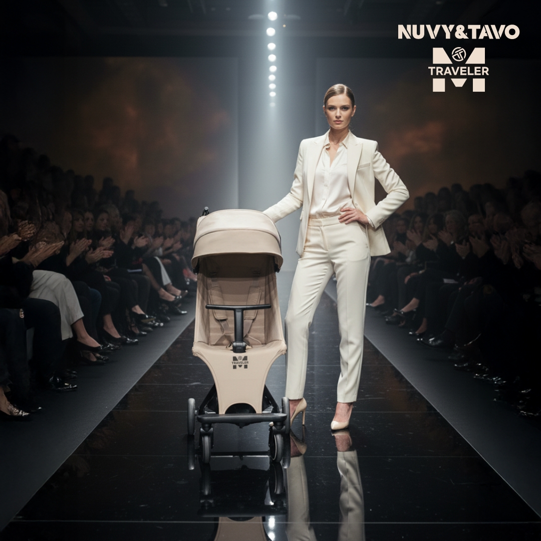 [누비앤타보] NUVY 트래블러M 여행용 트라이크 초경량 기내반입형 폴딩 베이지