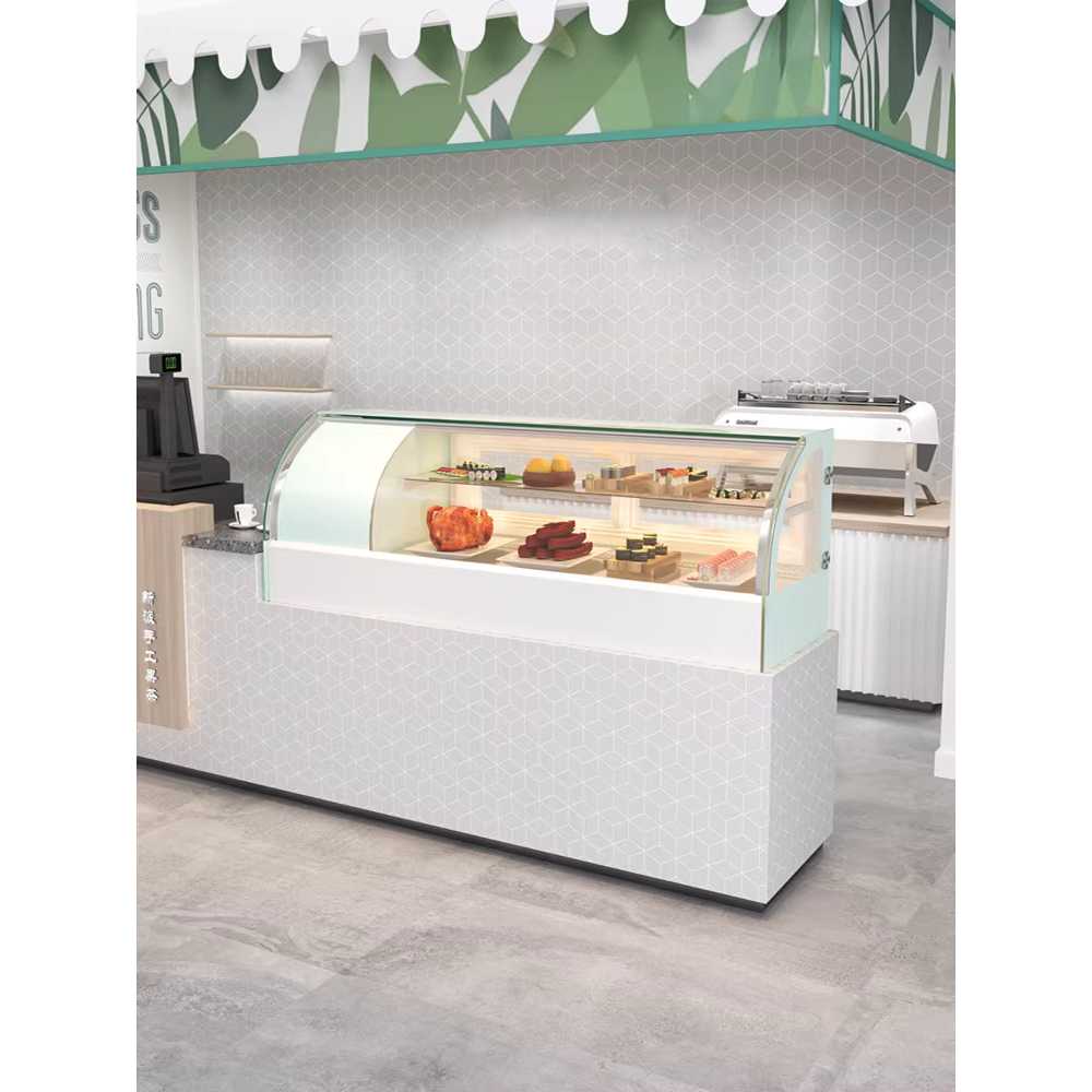 디저트 쇼케이스 케이크 전시 매장용 냉장 보관 장치 90x41x45 화이트 커브 - 상세 이미지 2