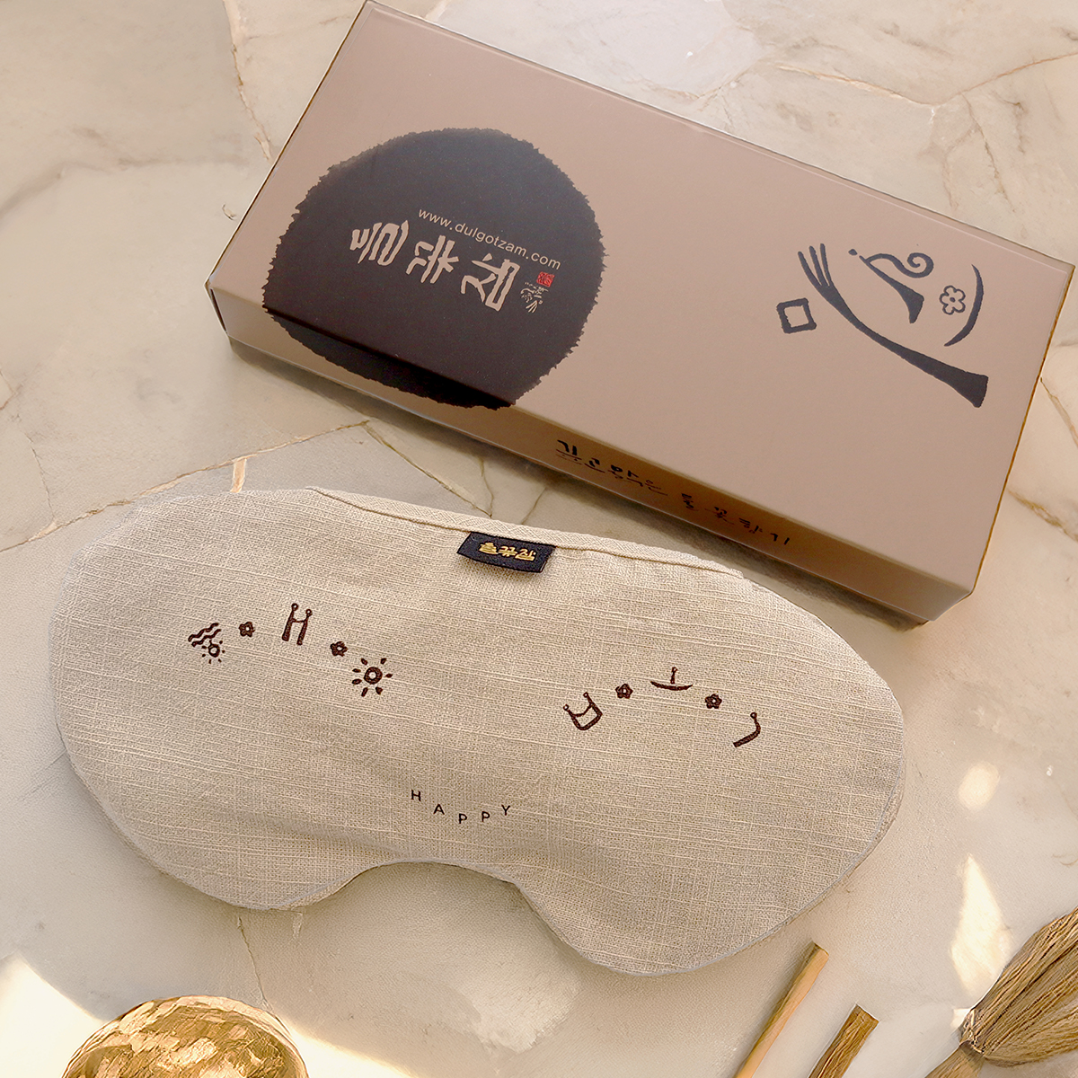 들꽃잠 행복 눈 찜질팩 팥 온찜질 코 비염 비강 부비동 베이지, 1개