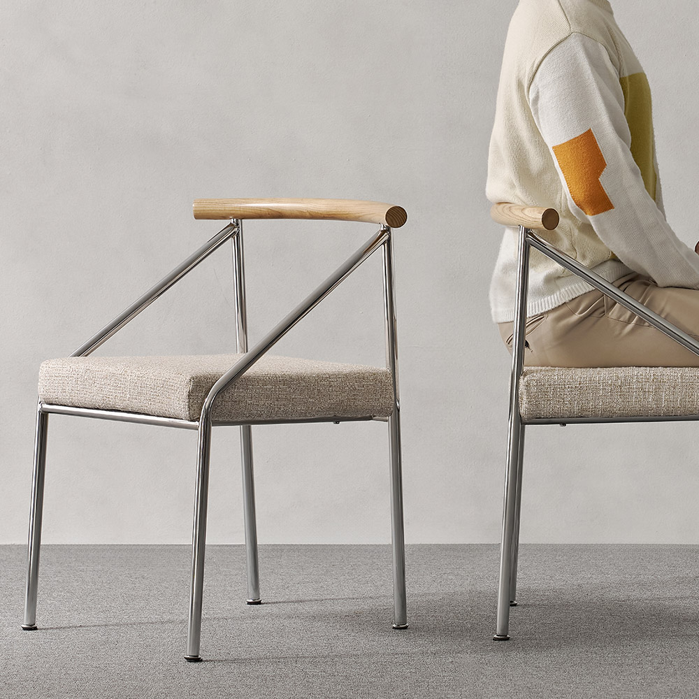 1+1 로메 패브릭 트렌드 패턴 디자인 카페 식탁 의자 NDD015C