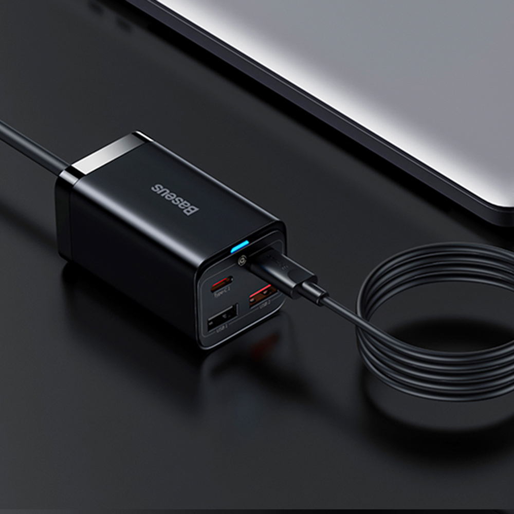 베이스어스 멀티 충전기 초고속 4포트 USB 고속충전기 65W GaN3 Pro 2C+2U (1m)