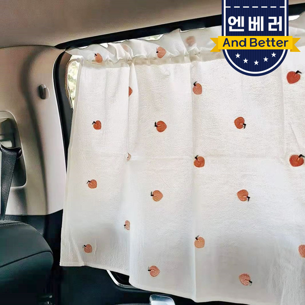 1+1 차량 햇빛가리개 커튼형 유아용 자수 귀여운 차량용 창문가리개 차박용 커튼 이미지 7