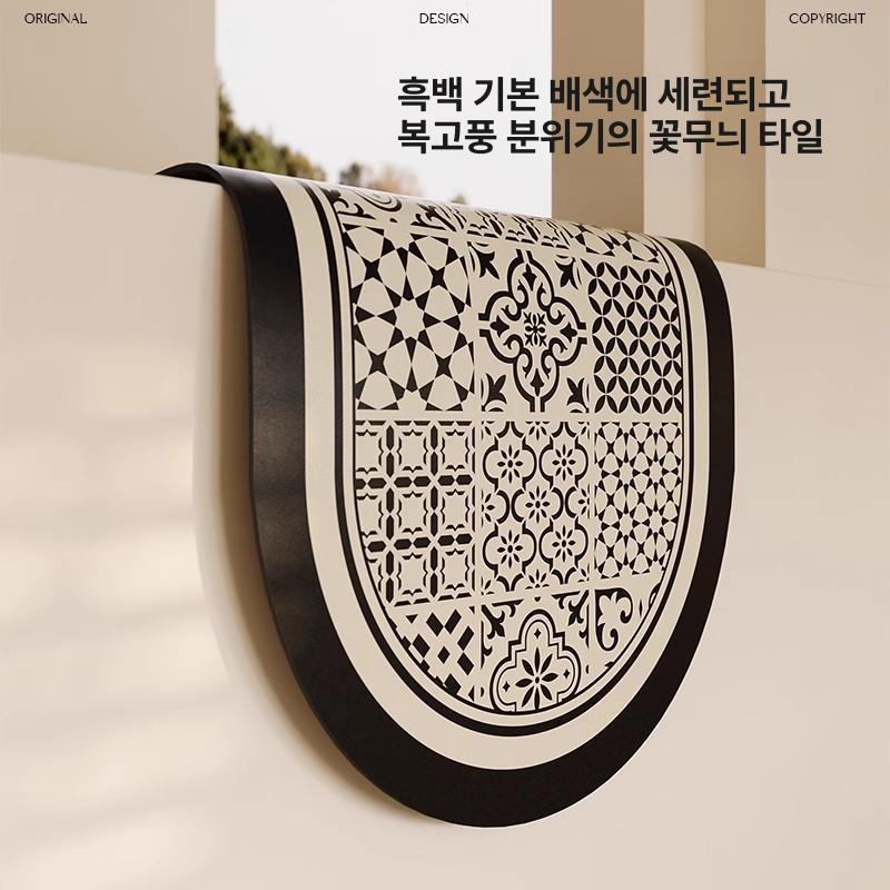욕실매트 화장실 미끄럼방지 주방 4컬러 욕실 발판 현관 시칠리아 스타일 A 40x60cm - 상세 이미지 3