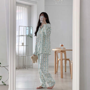캡내장잠옷 수유잠옷 파자마파티 봄 가을 간절기 긴팔 귀여운 아니엘 블루베... 착용 후기 | 사이즈/핏 총정리 - 상품 이미지 2