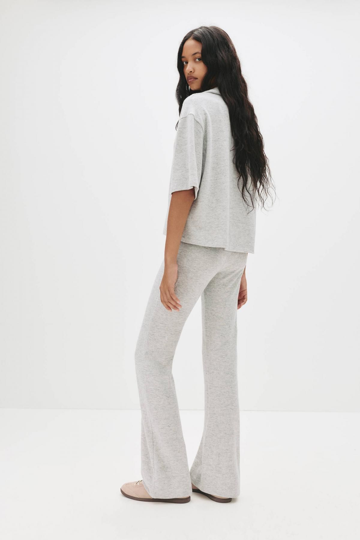 풀앤베어 그레이 오버사이즈 소프트 반팔 폴로 셔츠 7153/326 GREY - 상세 이미지 5