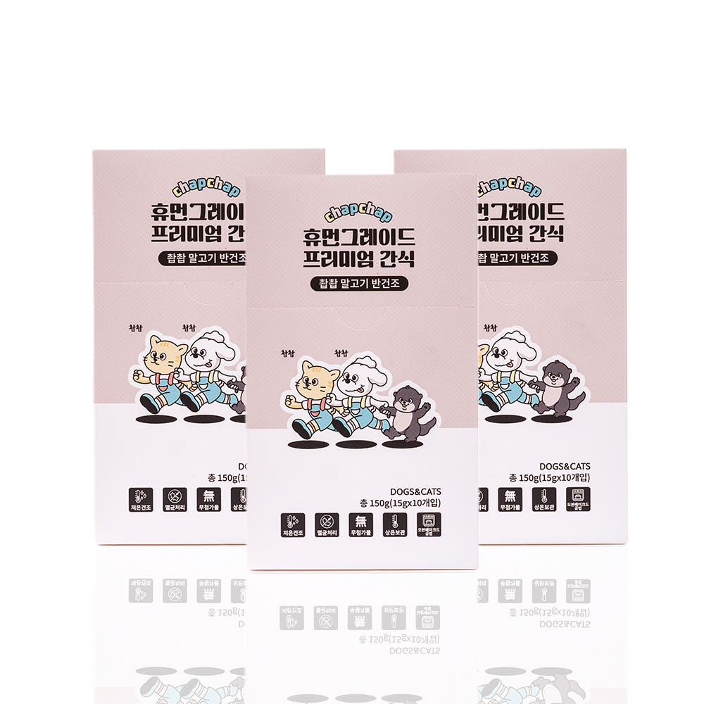 촵촵 강아지 고단백 저지방 제주말고기 반건조 수제간식 말고기, 150g, 3개 - 상품 이미지
