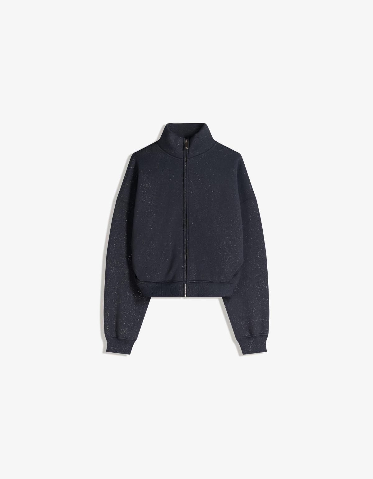 버쉬카 글리터 베이직 집업 스웨트셔츠 7176/187 NAVY - 상품 이미지