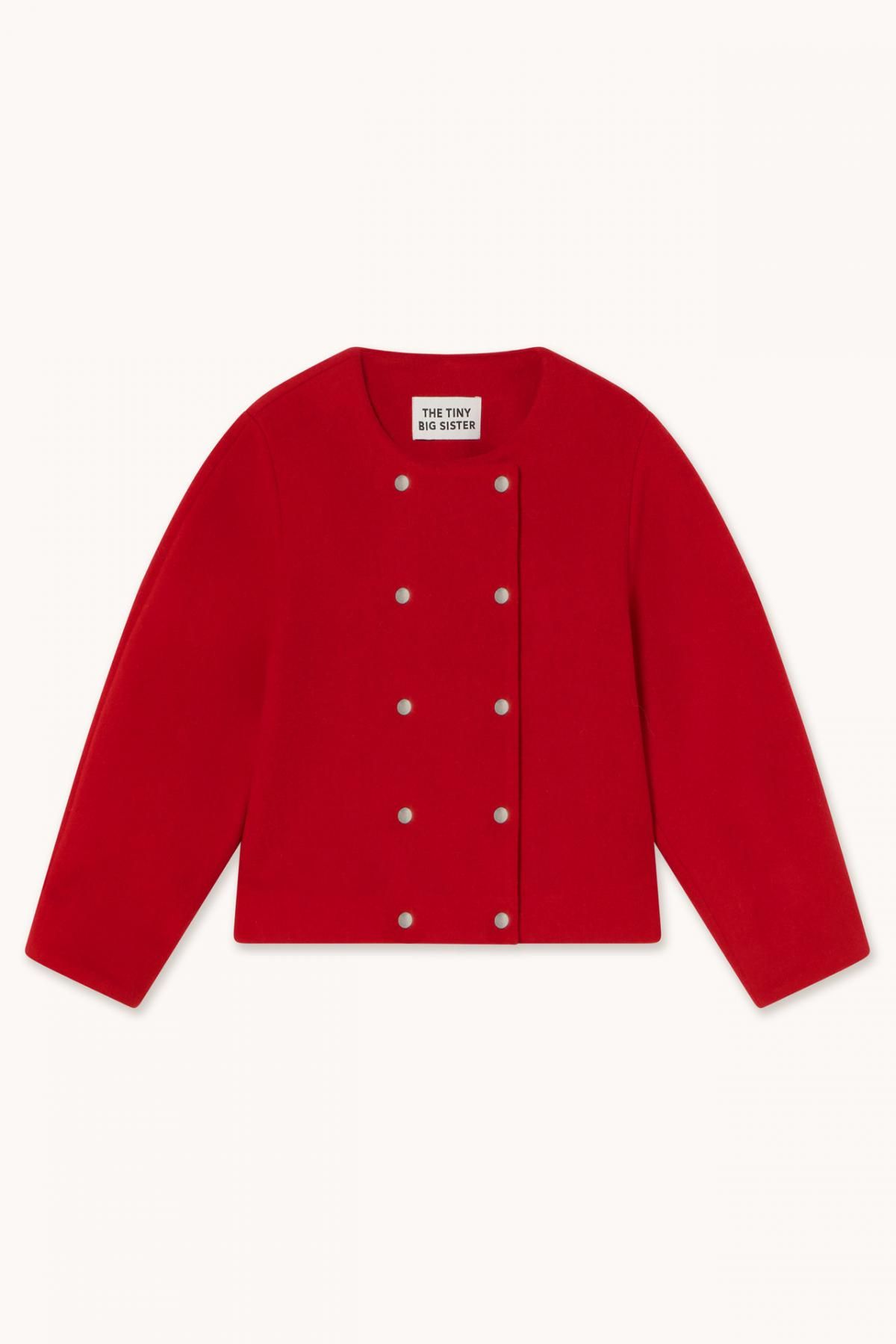 타이니코튼 더블버튼 레드 울 테크니컬 재킷 AW25-795S47 ONE COLOR - 상품 이미지