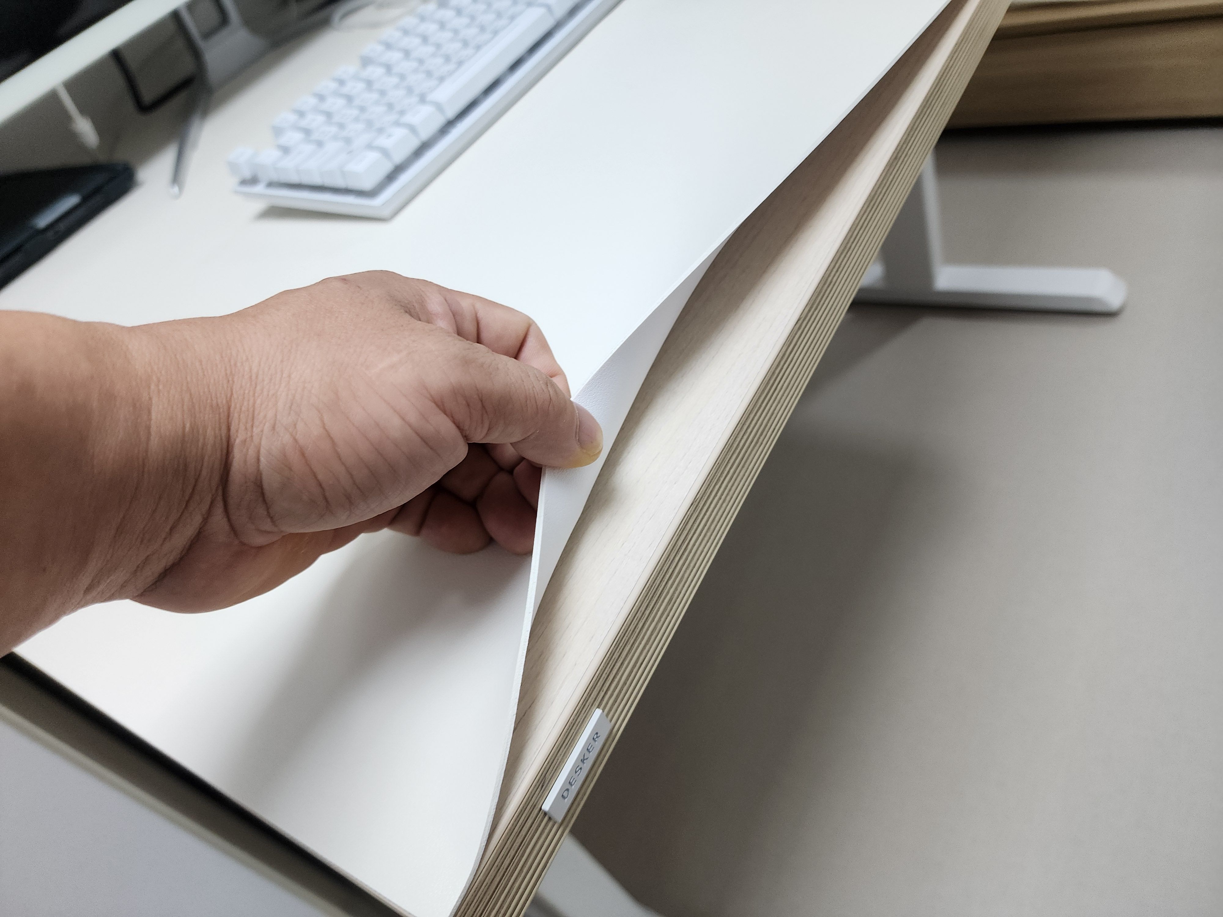 호환 꼬꼬미 방수 가죽 데스크매트 데스커책상 모션데스크 스마트형 1200x600 화이트 이미지 4