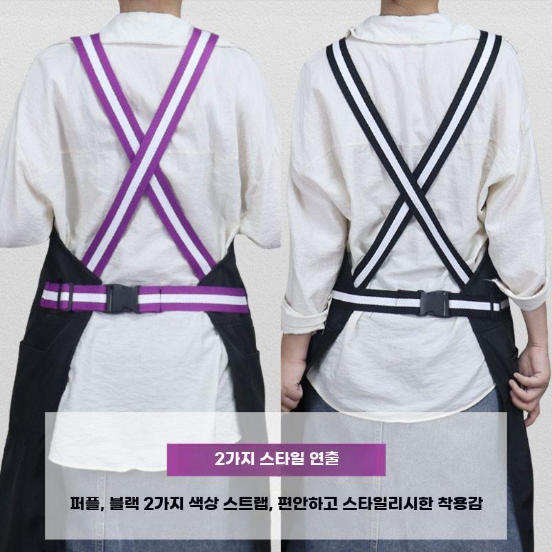 미용사 방수 앞치마 남녀 공용 작업복 대형 포켓 분리형 - 상세 이미지 5