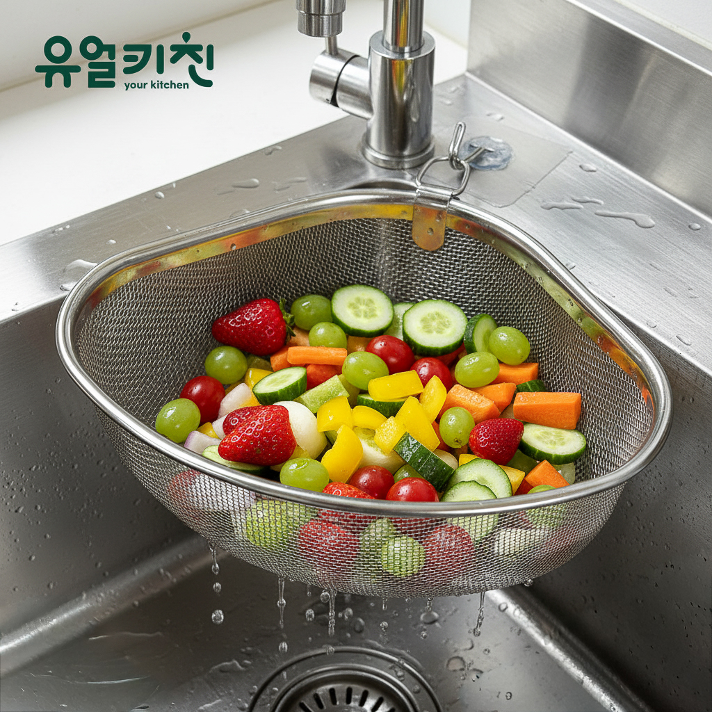 유얼키친 싱크대 음식물 거름망 스텐 거름망 음쓰망 - 상품 이미지